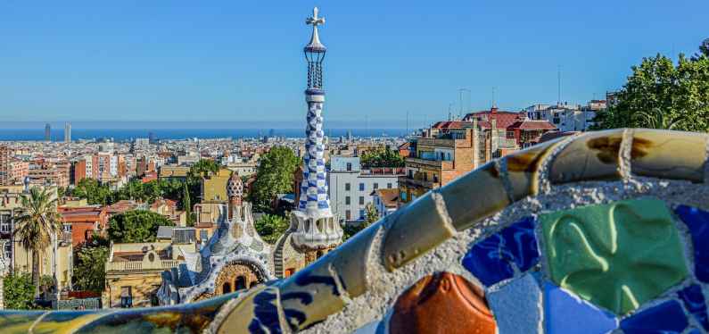 View from Parque Guell in Barcelona, Spain