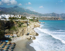 The beaches and views of Nerja, Costa del Sol, Spain