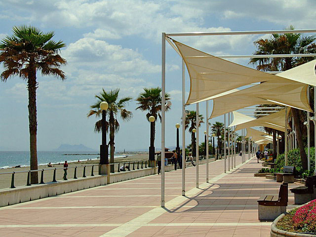 Promenade in Estepona on the Costa del Sol in Andalucia, Spain