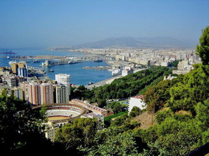 Malaga city viewed from Castillo Gibralfaro - click for photo gallery