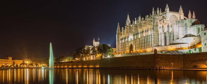 Palma de Mallorca - evening view of cathedral