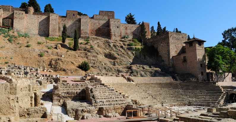 Alcazaba and Roman Amphitheatre in Malaga, Spain