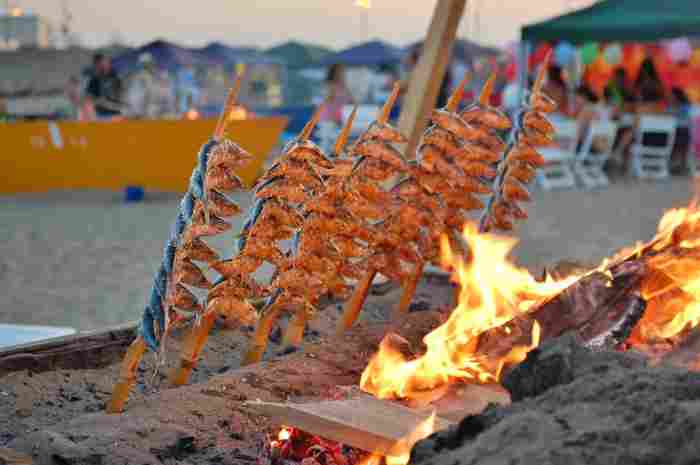 Catch of the day cooked at the beach in Marbella