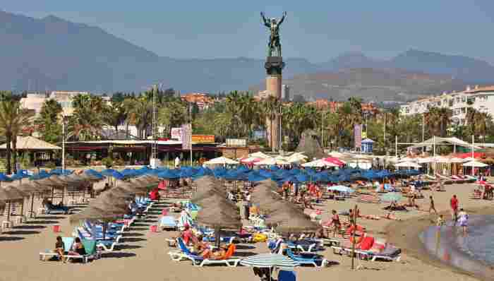 Beaches of Marbella on the Costa del Sol in Southern Spain
