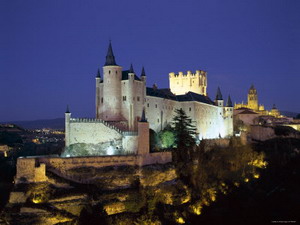 Alcazar, Night View, Segovia, Castilla Y Leon, Spain